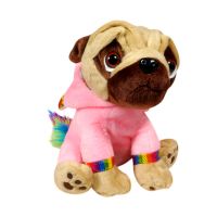 Keel toys SD2496 Мягкая игрушка Pugsley Мопс в розовом наряде радужного единорога, 21 см
