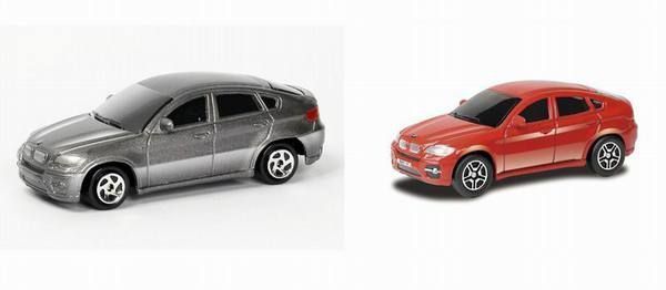 RMZ City 344002S Машина металлическая BMW X6, 1:64, цвет красный/серый