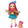 Mattel FJJ21 Энчантималс Кукла Пикки Попугай с любимой зверушкой, 15 см