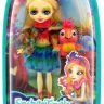 Mattel FJJ21 Энчантималс Кукла Пикки Попугай с любимой зверушкой, 15 см