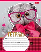 Hatber 12Т5В1 Тетрадь Hatber Кот Басик клетка на скобе 12 листов