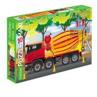 Hatber 15ПЗ4-21065 Пазл MAXI Hatber ECO Бетономешалка 15 элементов, формат А4, 330Х220 мм