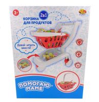 ABtoys PT-00622 Корзина для продуктов 2 в 1 "Помогаю Маме", 27 предметов