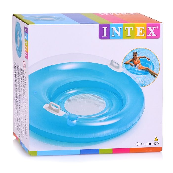 Intex 58883 Кресло-круг с ручками надувное, 119 см