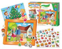 05408 Игра на магнитах 4 сюжета "Как мы живем" с магнитным полем