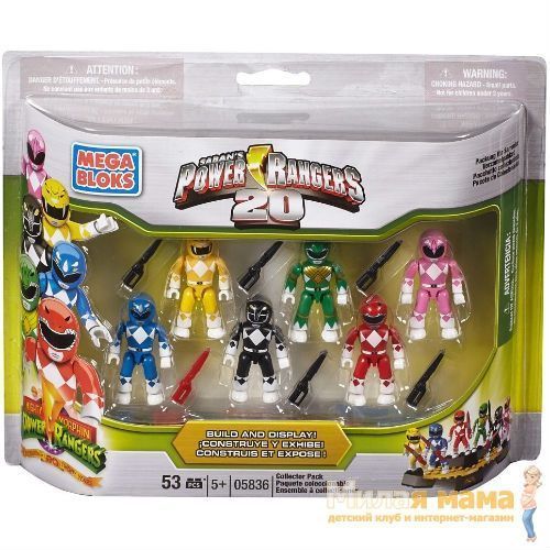 Mega Bloks 5836 Конструктор Могучие рейнджеры Набор 20 лет битвы