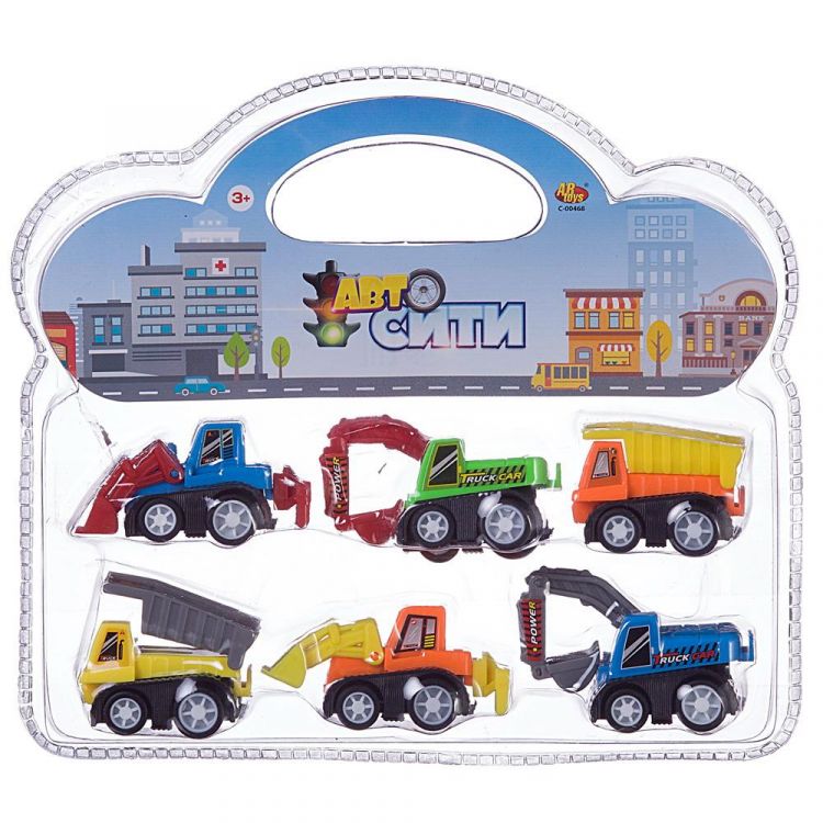 ABtoys (АБтойс) C-00468 Машинка инерционная Abtoys АвтоСити Строительная техника, 6 машинок ABtoys (АБтойс) C-00468 Машинка инерционная Abtoys АвтоСити Строительная техника, 6 машинок