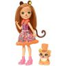 Mattel FJJ20 Энчантималс Кукла Чериш Гепард с любимой зверушкой, 15 см