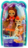 Mattel FJJ20 Энчантималс Кукла Чериш Гепард с любимой зверушкой, 15 см
