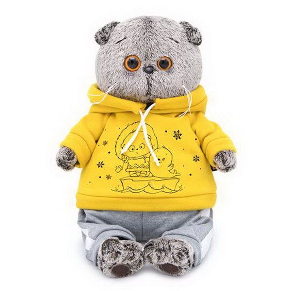 BUDI BASA Ks22-097 Мягкая игрушка Кот Басик в спортивном костюме, 22 см