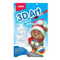 LORI Ир-030 Набор для творчества LORI Игрушка-раскраска Новогодний мишка 3D Art