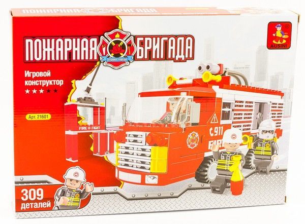 Ausini 21601 Конструктор Пожарная машина "Пожарная бригада", 309 дет.