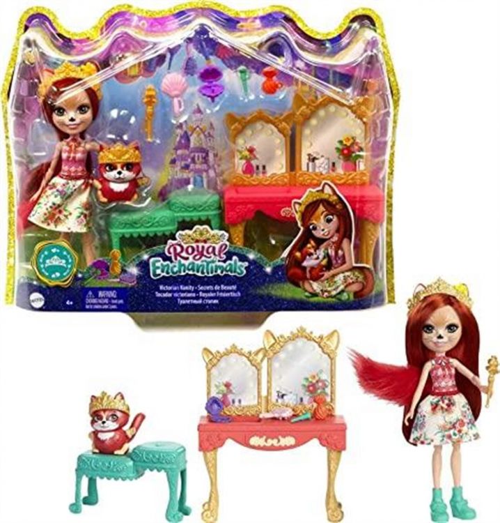 Mattel GYJ05 Энчантималс Игровой набор Викторианский туалетный столик с куклой Фабрина Фокс и Фриск