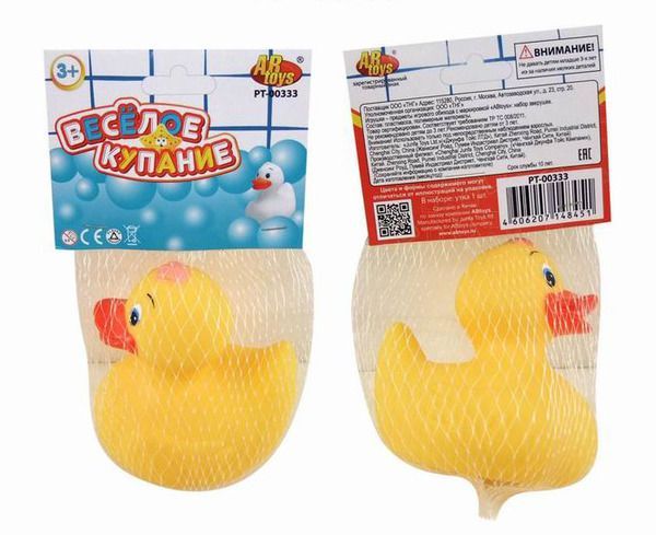 AB toys PT-00333 Уточка резиновая для ванной "Веселое купание", в ассортименте
