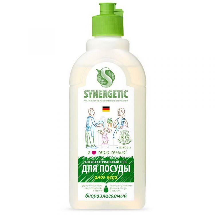 SYNERGETIC 103053 Гель для мытья посуды SYNERGETIC Алоэ 500мл