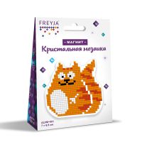 ФРЕЯ ALVM-001 Магнит кристальная мозаика Котик, 6.5 х 7 см