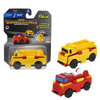 1TOY Т18284 Машинка-трансформер 1TOY Transcar Double Автовывернушка Грузовик – Пожарная машина 8 см