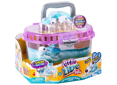 Moose 28314 Интерактивная черепашка Little Live Pets с малышом в аквариуме