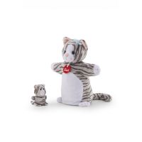 Trudi 29865 Мягкая игрушка Кошка с котенком (игрушка на руку), 28 см
