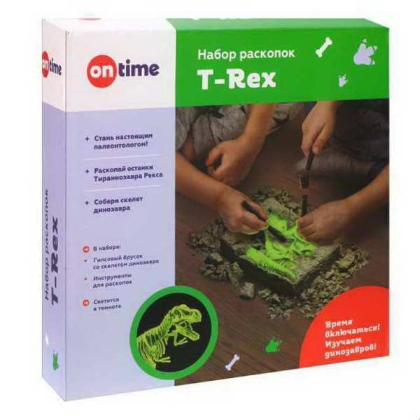 ON TIME 45004 Набор раскопок "Т-REX", светится в темноте ON TIME 45004 Набор раскопок "Т-REX", светится в темноте