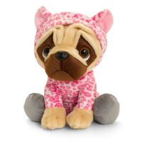 Keel toys SD2498 Мягкая игрушка Pugsley мопс в розовом наряде леопарда, 22 см