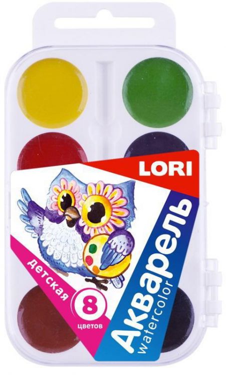 LORI Акл-002 Акварель детская 8 цветов