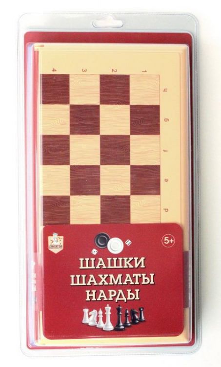 Десятое королевство 03892ДК Игра настольная "Шашки-Шахматы-Нарды" большие