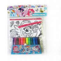 CENTRUM 88768-no Набор для творчества. Раскрась пенал-косметичку "My Little Pony" 19*10см + фломастеры 12 цветов.