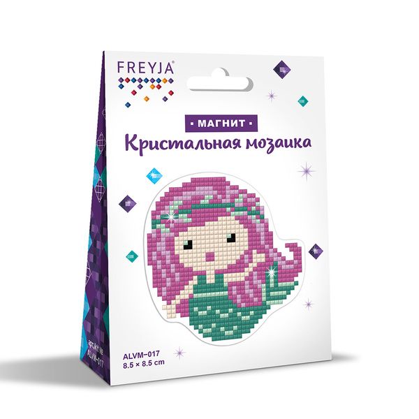 ФРЕЯ ALVM-017 Мозаика кристальная "Русалочка" магнит 8,5 х 8,5 см