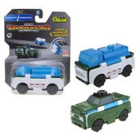 1TOY Т18285 Машинка-трансформер 1TOY Transcar Double Автовывернушка Автоцистерна – Внедорожник 8 см