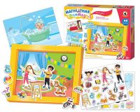 05411 Игра на магнитах 4 сюжета "Мой дом" с магнитным полем