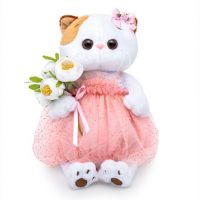 BUDI BASA LK27-034 Мягкая игрушка Кошечка Ли-Ли с белым букетом, 27 см