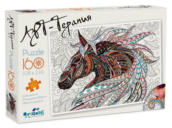 ORIGAMI 03052 Пазл Арт-терапия Этника Конь, 160 деталей