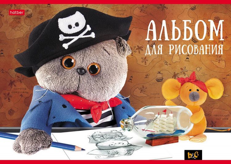 Hatber 30А4В Альбом для рисования Hatber на скобе серия Кот Басик, 30 листов Hatber 30А4В Альбом для рисования Hatber на скобе серия Кот Басик, 30 листов