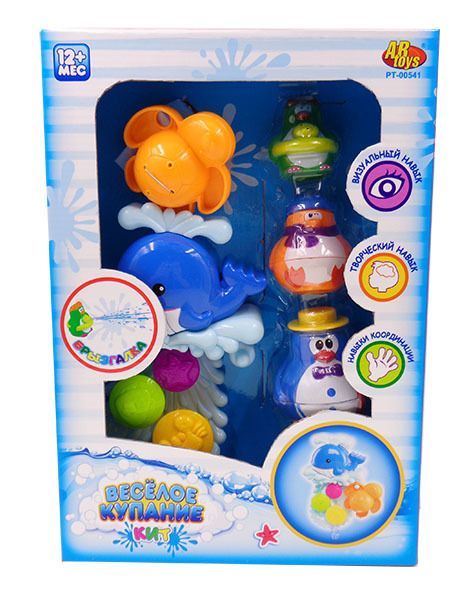 Игрушки для ванной "Веселое купание" в наборе с аксессуарами (5 предметов)