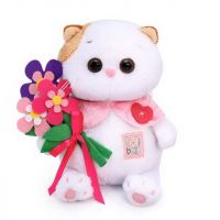 BUDI BASA LB-046 Мягкая игрушка BUDI BASA Кошка Ли-Ли BABY с цветами из фетра 20 см