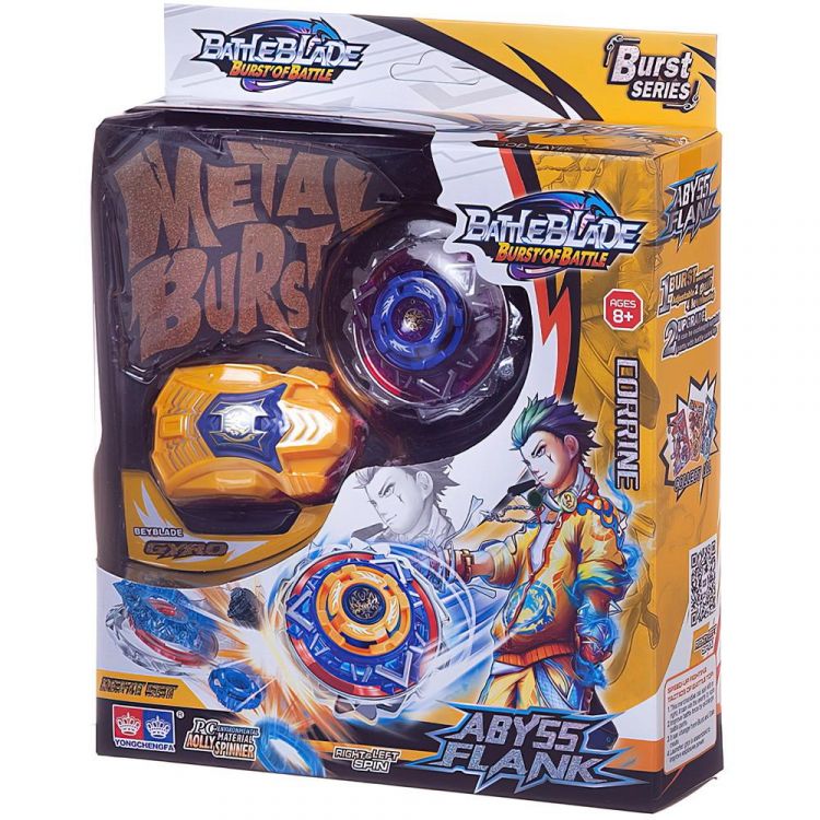 Junfa F6132/1 Игра настольная Junfa Волчок "Battle blade. Abyss Flank "Corrine" с синей сердцевиной и желтым пусковым устройством, 23х19х6 см