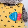 BUDI BASA BB-031 Мягкая игрушка Кот Басик BABY в желтом комбинезоне с рыбкой, 20 см