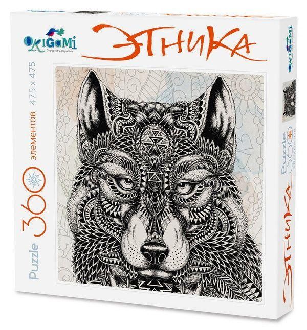 ORIGAMI 02896 Пазл Арт-терапия Этника Волк, 360 деталей