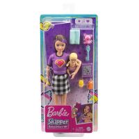 Mattel GRP11 Игровой набор Mattel Barbie Скиппер Няня в клетчатой юбке с малышом и аксессуарами