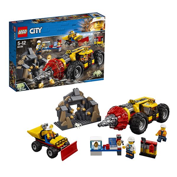 Lego City 60186 Конструктор Лего Город City Mining Тяжелый бур для горных работ, 294 детали