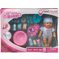 Junfa 2803/голубой Игровой набор Junfa Пупс Micro Baby, 15 см, голубой