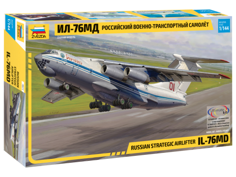 Звезда 7011з Сборная модель Военно-транспортный самолёт Ил-76МД, 1:144