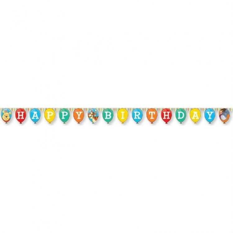 Procos 81553 Гирлянда Винни-Пух и Пятачок "Happy Birthday", 2,4м