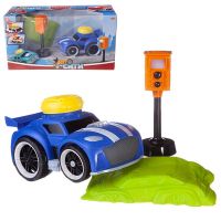 ABtoys (АБтойс) C-00423 Машинка ABtoys АвтоСити с кнопкой запуска, блоком-препятствием, камерой контроля, на батарейках, синяя