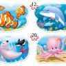 Castorland B-043026 Пазлы контурные Подводный мир, 4 в 1, 8+12+15+20 деталей