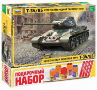 Звезда 3687П Набор подарочный-сборка "Советский средний танк "Т-34/85"