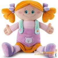 Trudi 64077 Мягкая кукла в платье с мишкой, 30 см