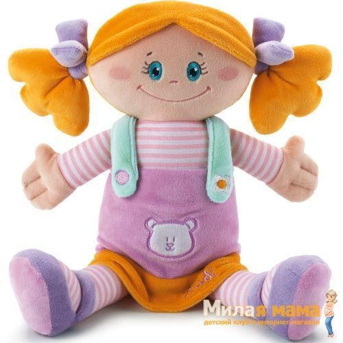 Trudi 64077 Мягкая кукла в платье с мишкой, 30 см
