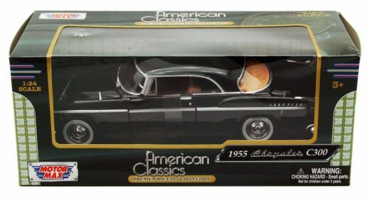 Motormax 73302 Модель винтажной машины 1955 Chrysler C300, 1:24, черный